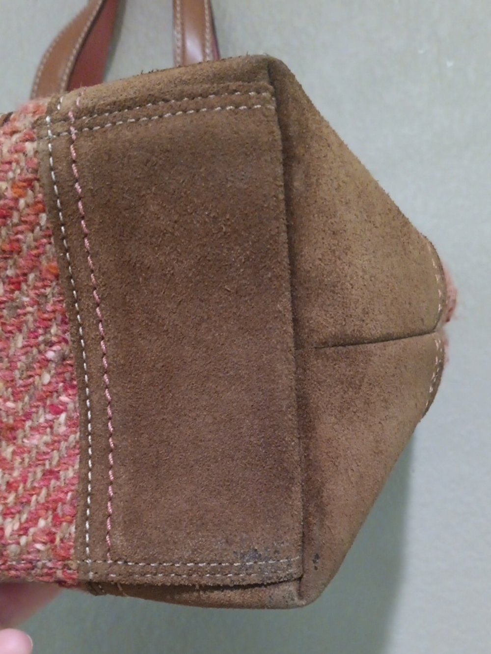 Coach Herringbone Tweed Suede Leather Bag - Picture 6 of 16